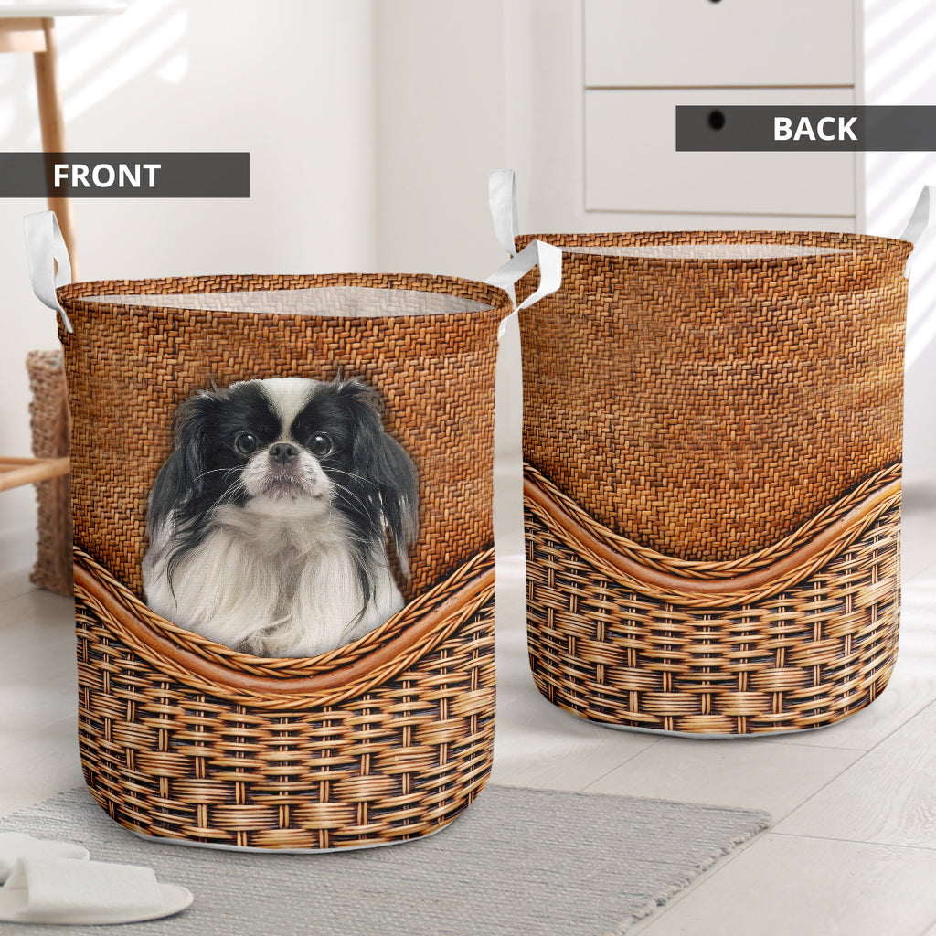 Japanese Chin Rattan Texture Laundry Basket Dog Laundry Basket Christmas Gift For Her Home Decor 1 Japanese Chin Rattan Texture Laundry Basket Dog Laundry Basket Christmas Gift For Her Home Decor 1