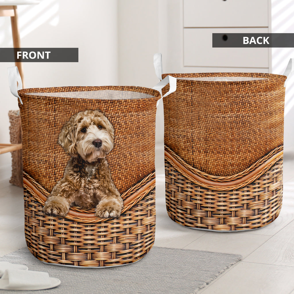 Labradoodle Rattan Texture Laundry Basket Dog Laundry Basket Christmas Gift For Her Home Decor 1 Labradoodle Rattan Texture Laundry Basket Dog Laundry Basket Christmas Gift For Her Home Decor 1