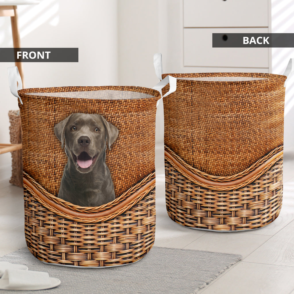 Labrador Rattan Texture Laundry Basket Dog Laundry Basket Christmas Gift For Her Home Decor 1