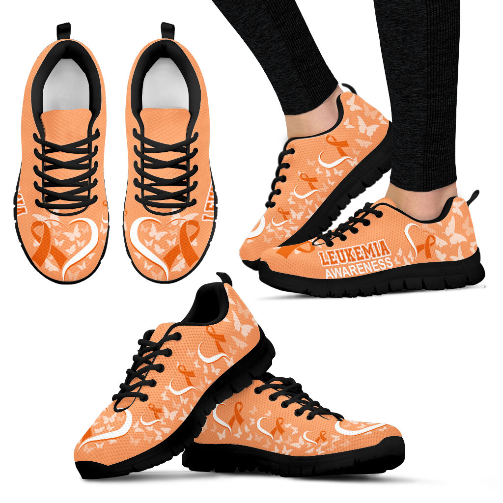 Leukemia Cancer Shoes Awareness Heart Ribbon Sneaker Walking Shoes Best Shoes For Men And Women Cancer Awareness Shoes 1