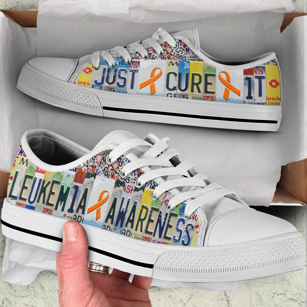 Leukemia Shoes Just Cure It License Plates Low Top Shoes Best Gift For Men And Women Malalan 1 Leukemia Shoes Just Cure It License Plates Low Top Shoes Best Gift For Men And Women Malalan 1