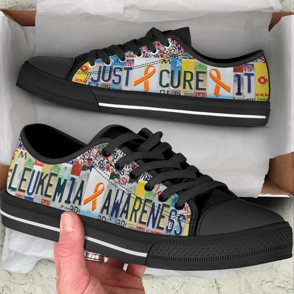 Leukemia Shoes Just Cure It License Plates Low Top Shoes Best Gift For Men And Women Malalan 2 Leukemia Shoes Just Cure It License Plates Low Top Shoes Best Gift For Men And Women Malalan 2
