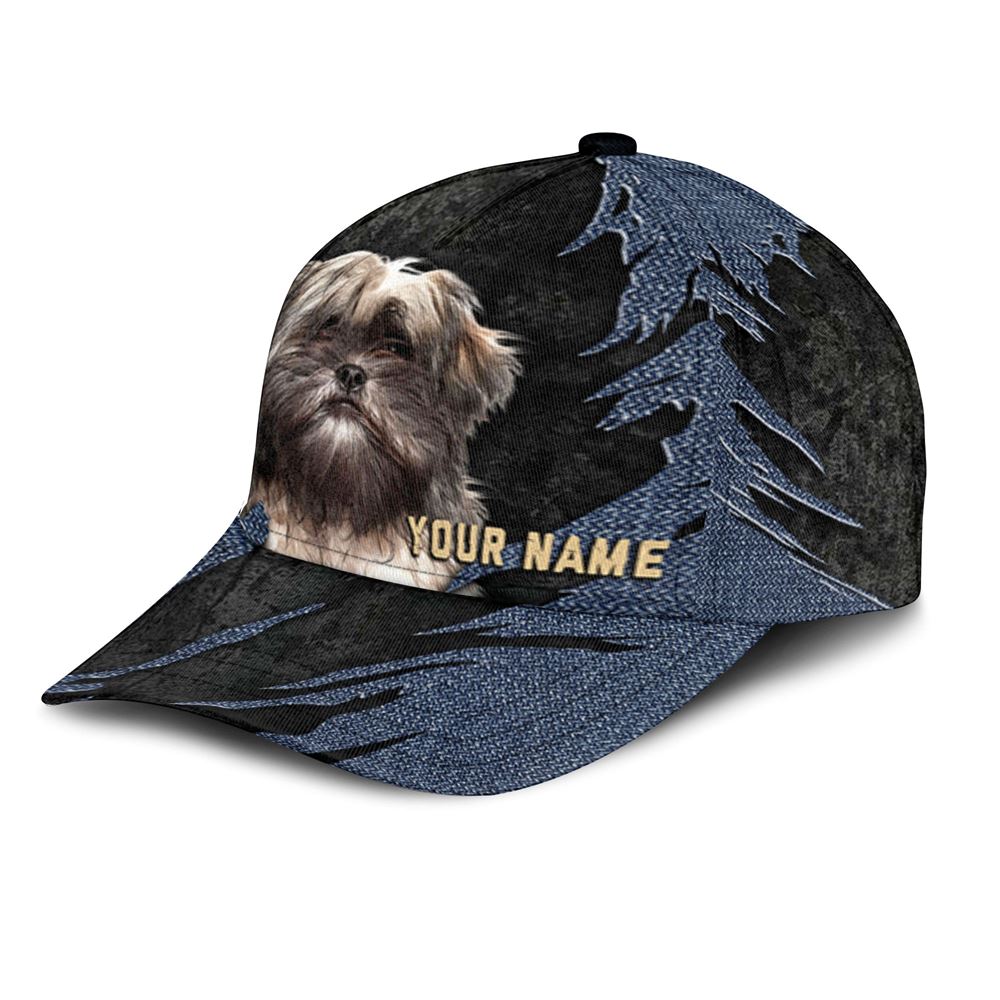 Lhasa Apso Jean Background Custom Name Cap Classic Baseball Cap All Over Print Gift For Dog Lovers 3 huflua Lhasa Apso Jean Background Custom Name Cap Classic Baseball Cap All Over Print Gift For Dog Lovers 3 huflua