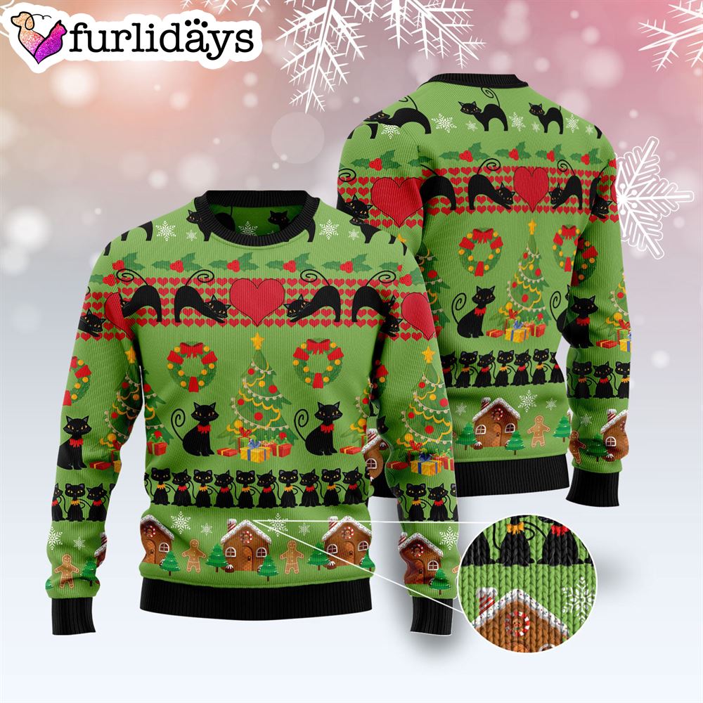Love Black Cat Ugly Christmas Sweater Gift For Cat Lovers Lover Xmas Sweater Gift 3 Love Black Cat Ugly Christmas Sweater Gift For Cat Lovers Lover Xmas Sweater Gift 3