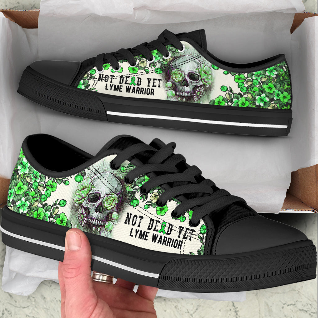 Lyme Shoes Rose Flowers Skull Low Top Shoes Best Gift For Men And Women Cancer Awareness Shoes 2