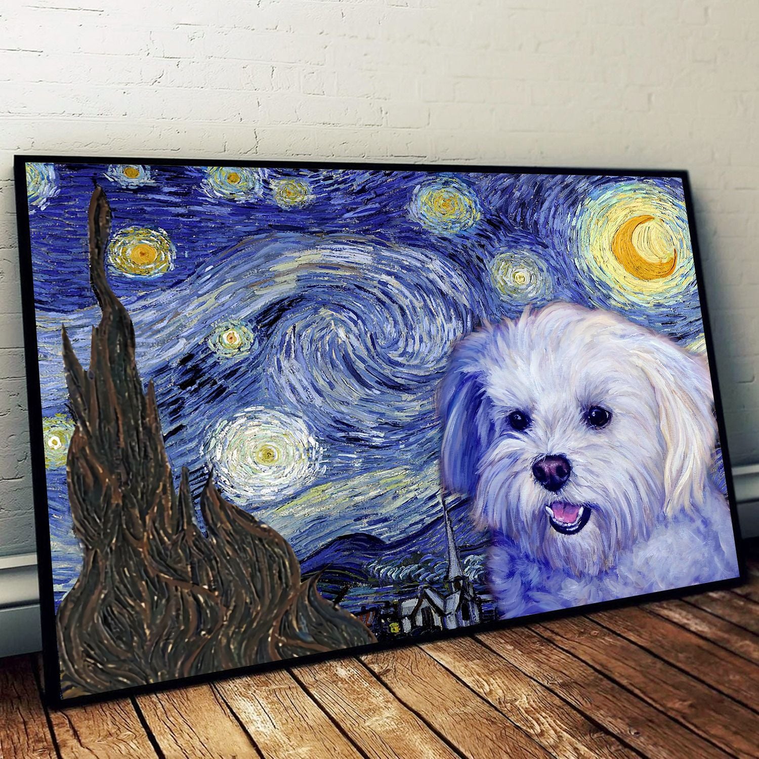 Maltese Poster Matte Canvas Dog Wall Art Prints Canvas Wall Art Decor 2