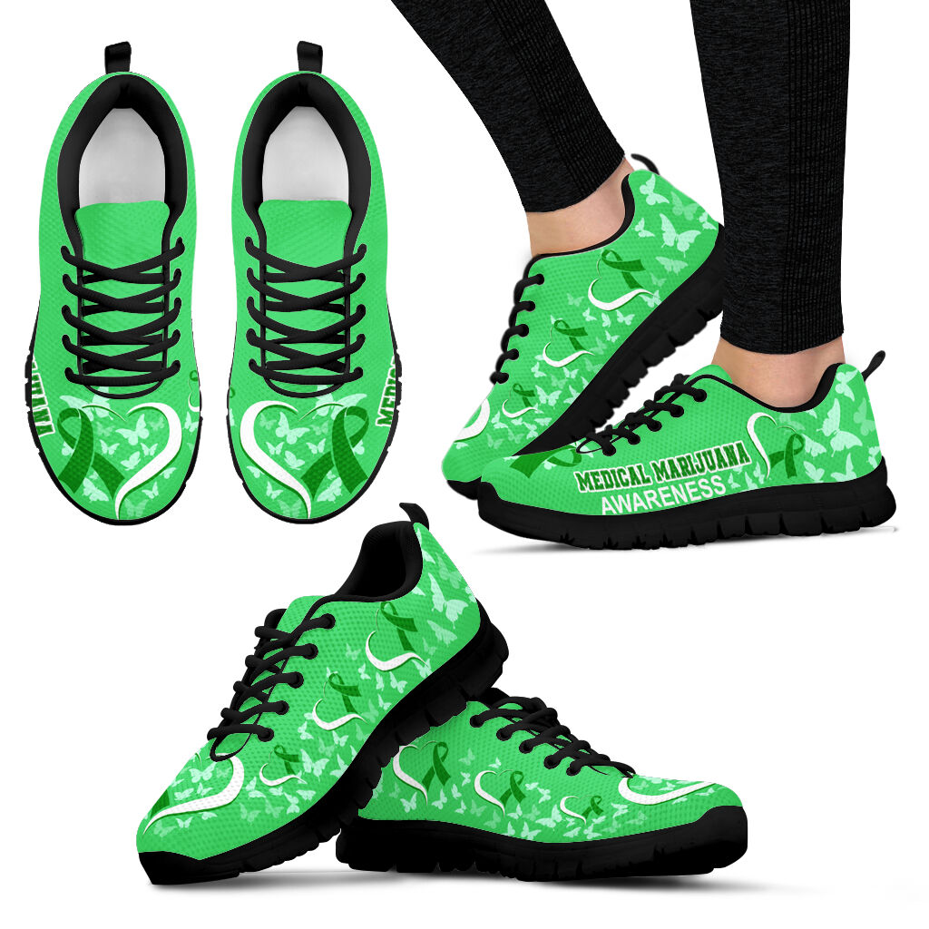 Medical Marijuana Awareness Heart Ribbon Sneaker Walking Shoes Best Gift For Men And Women 1 Medical Marijuana Awareness Heart Ribbon Sneaker Walking Shoes Best Gift For Men And Women 1
