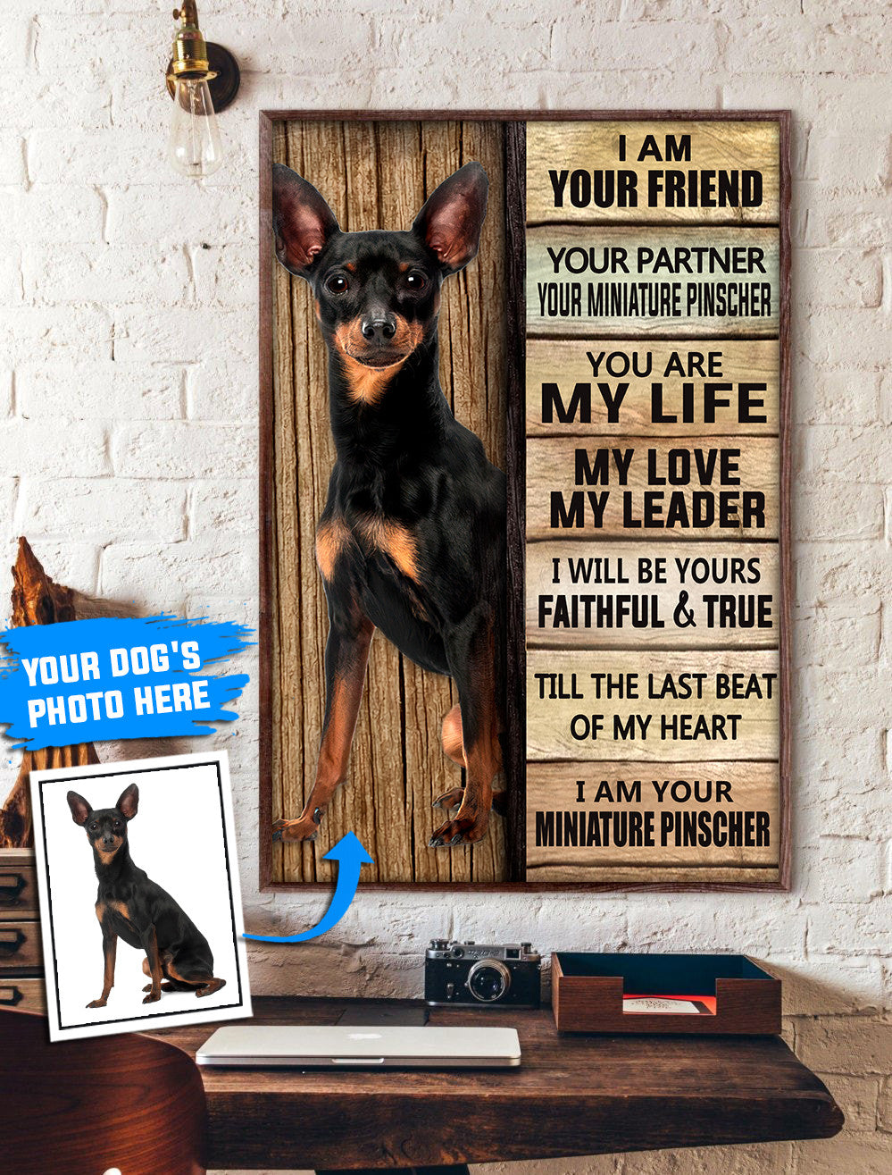 Miniature Pinscher Personalized Poster Canvas Dog Canvas Wall Art Dog Lovers Gifts For Him Or Her 1