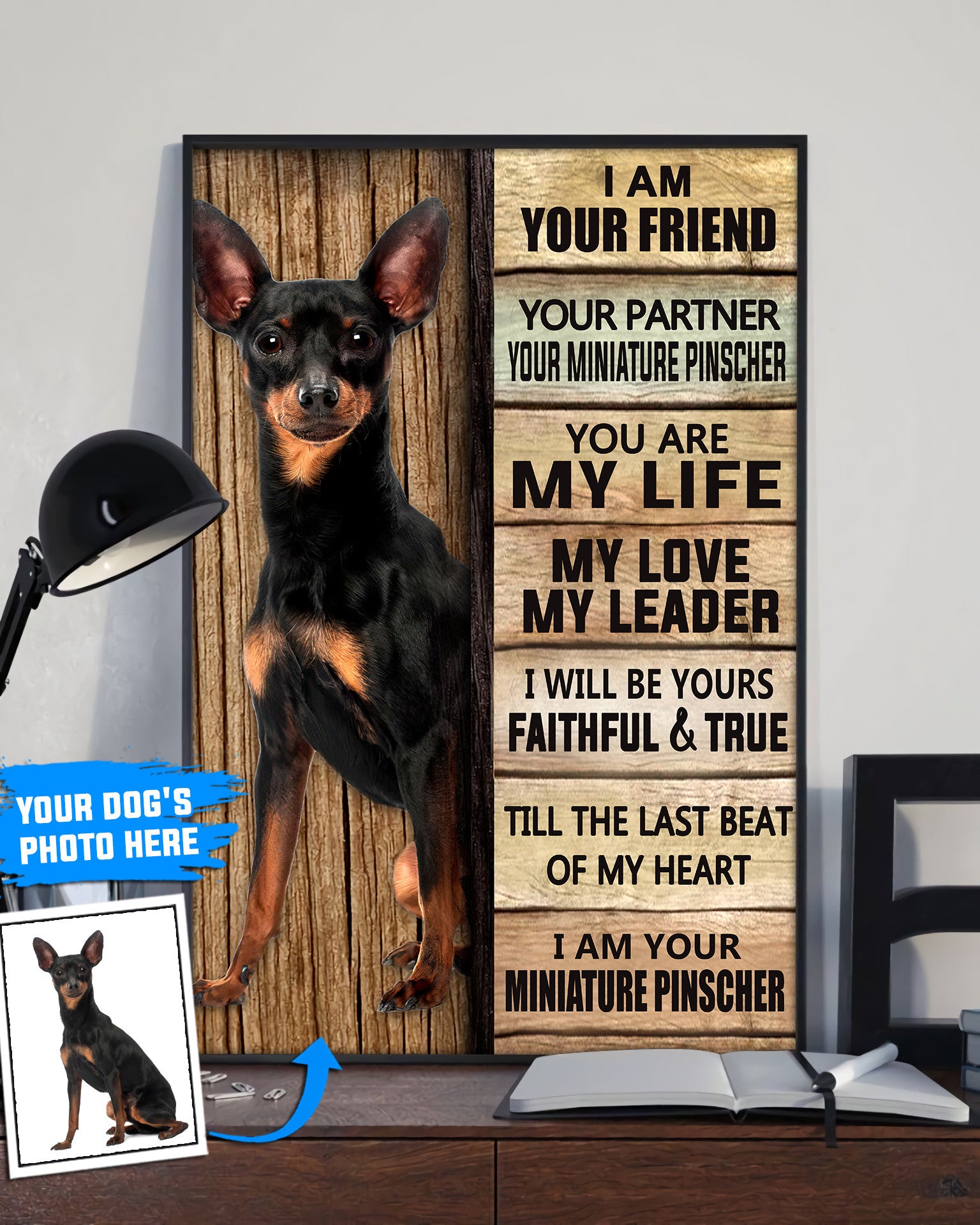 Miniature Pinscher Personalized Poster Canvas Dog Canvas Wall Art Dog Lovers Gifts For Him Or Her 3