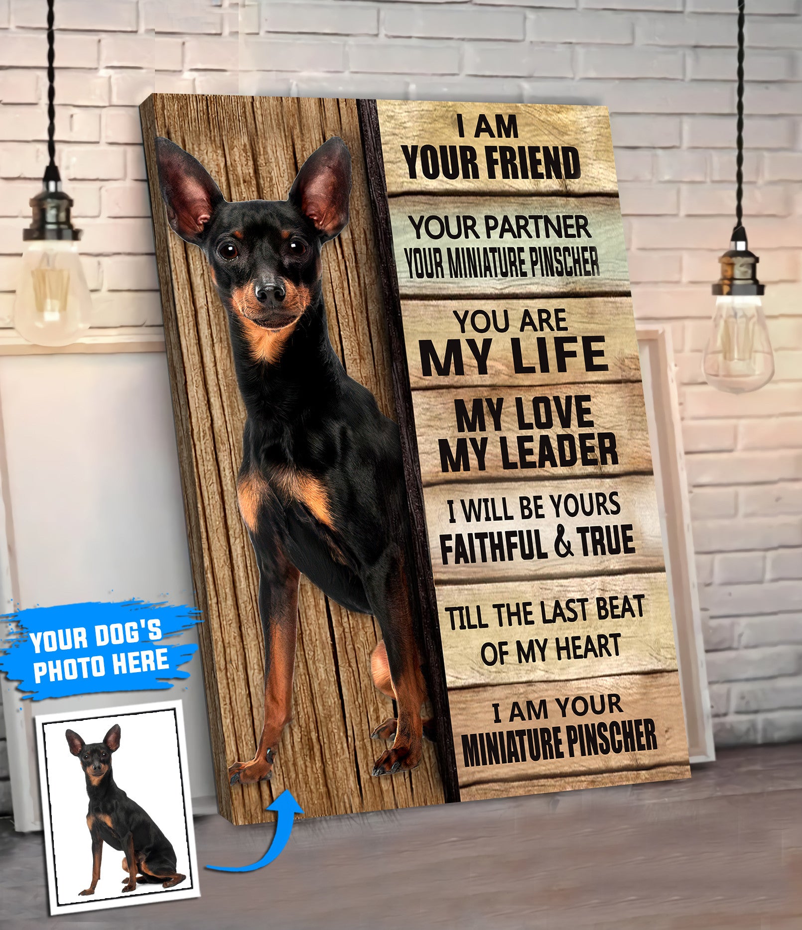 Miniature Pinscher Personalized Poster Canvas Dog Canvas Wall Art Dog Lovers Gifts For Him Or Her 4