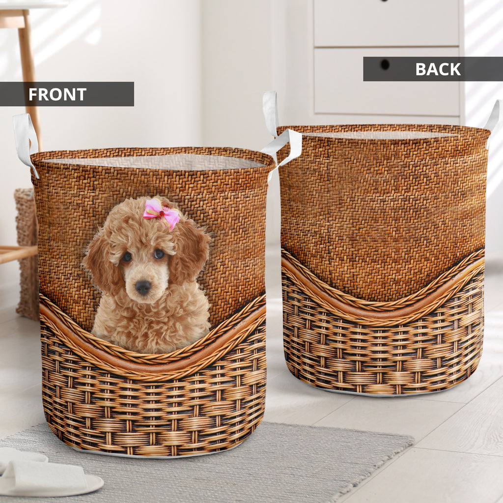 Miniature Poodle Schnauzer Rattan Texture Laundry Basket Dog Laundry Basket Christmas Gift For Her Home Decor 1 Miniature Poodle Schnauzer Rattan Texture Laundry Basket Dog Laundry Basket Christmas Gift For Her Home Decor 1