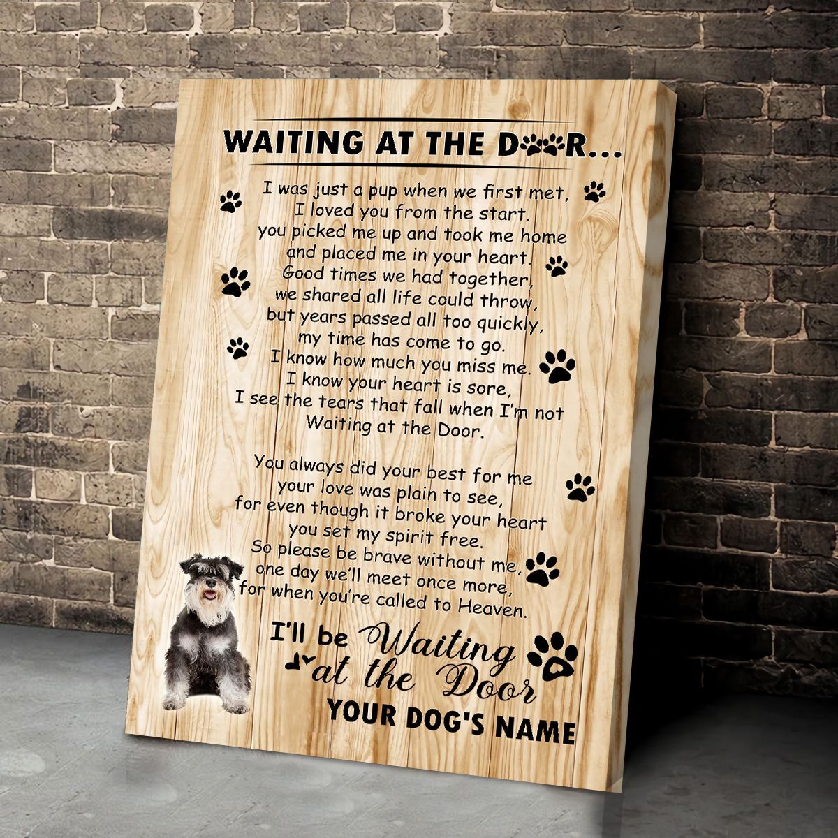 Miniature Schnauzer Waiting At The Door Personalized Matte Canvas Dog Canvas Wall Art Gift For Dog Lovers 2 Miniature Schnauzer Waiting At The Door Personalized Matte Canvas Dog Canvas Wall Art Gift For Dog Lovers 2