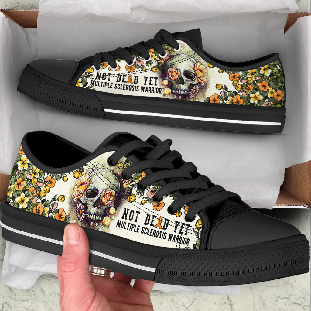 Multiple Sclerosis Shoes Rose Flowers Skull Low Top Shoes Best Gift For Men And Women 2 Multiple Sclerosis Shoes Rose Flowers Skull Low Top Shoes Best Gift For Men And Women 2