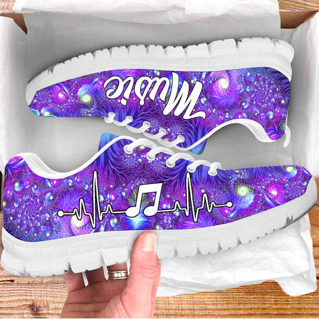 Music Purple Shoes Spiral Painting Art Sneakers Walking Shoes Best Gift For Music Lovers Shoes Gift For Adults 1
