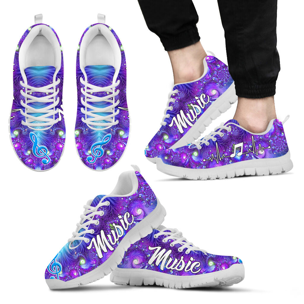 Music Purple Shoes Spiral Painting Art Sneakers Walking Shoes Best Gift For Music Lovers Shoes Gift For Adults 2