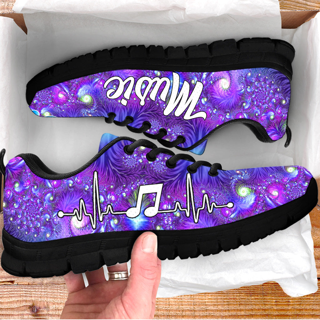 Music Purple Shoes Spiral Painting Art Sneakers Walking Shoes Best Gift For Music Lovers Shoes Gift For Adults 3