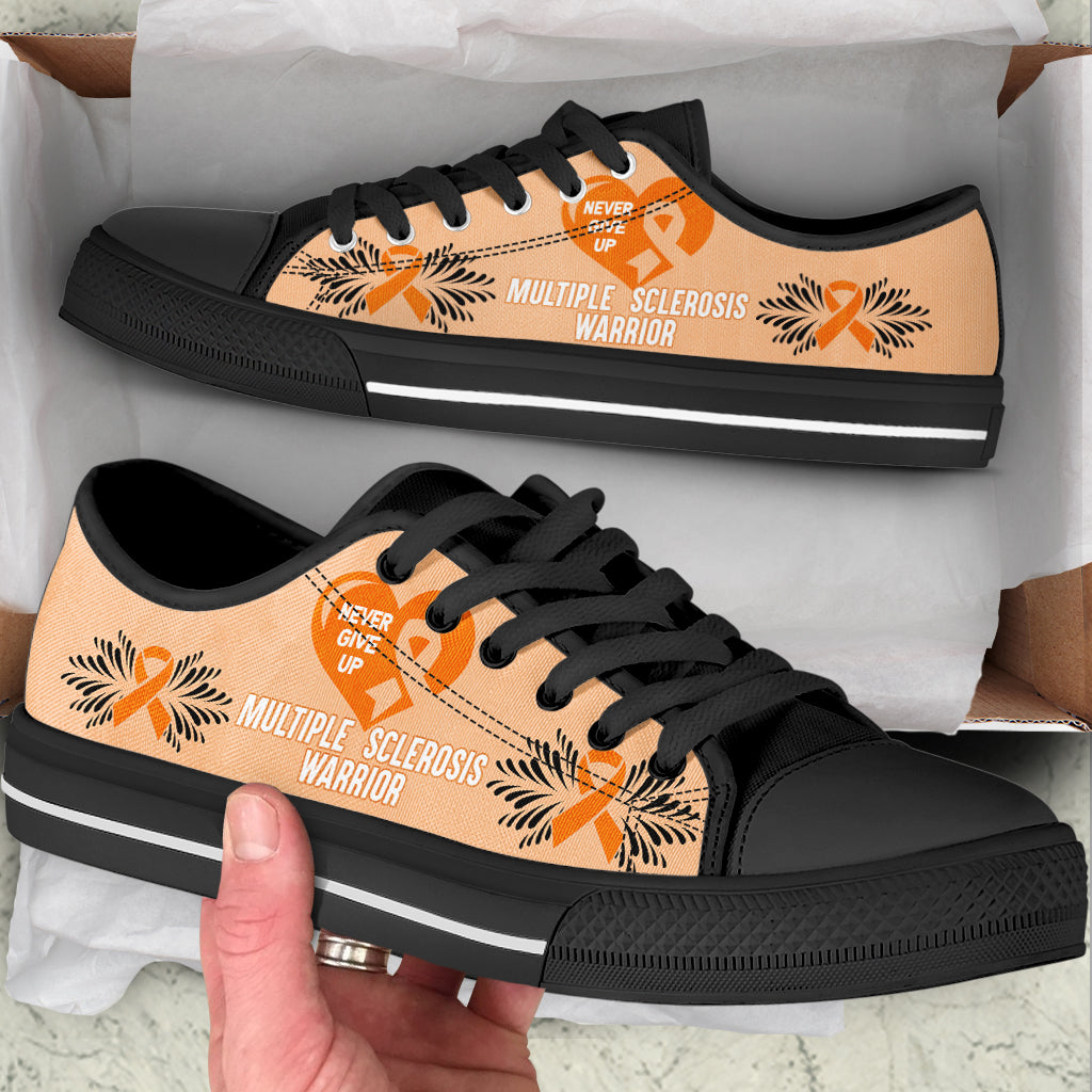 Never Give Up Multiple Sclerosis Shoes Warrior Low Top Shoes Best Gift For Men And Women 2 Never Give Up Multiple Sclerosis Shoes Warrior Low Top Shoes Best Gift For Men And Women 2