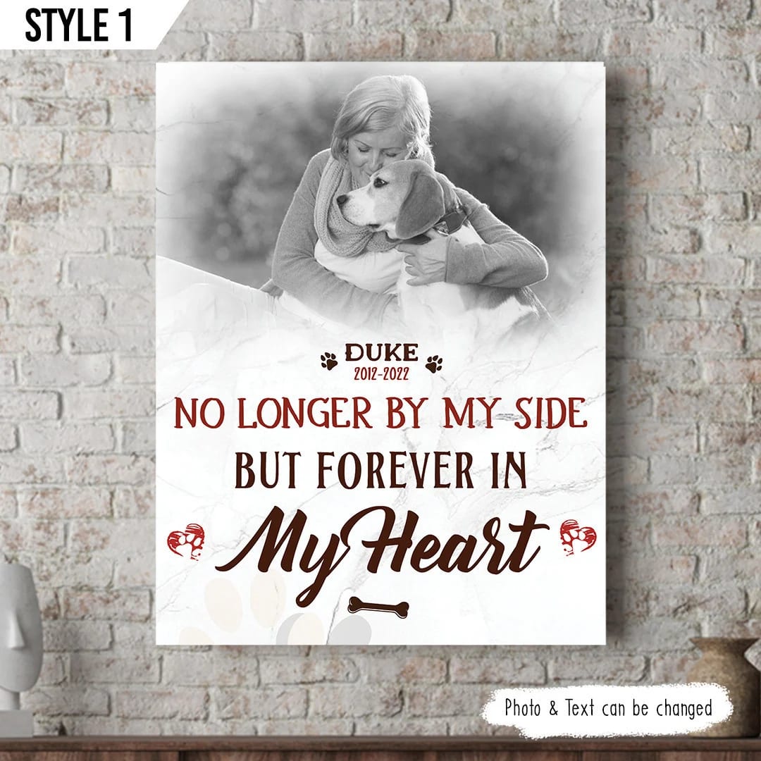 No Longer By My Side But Forever In My Heart Dog Vertical Canvas Poster Art For Wall Dog Memorial Gift 1 No Longer By My Side But Forever In My Heart Dog Vertical Canvas Poster Art For Wall Dog Memorial Gift 1