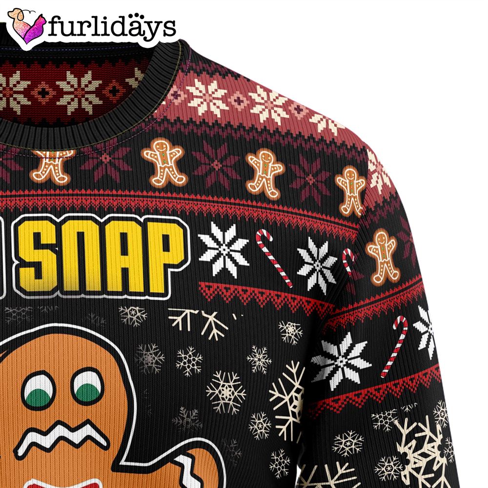 Oh Snap Gingerbread Ugly Christmas Sweater Gift For Pet Lovers Unisex Crewneck Sweater 6
