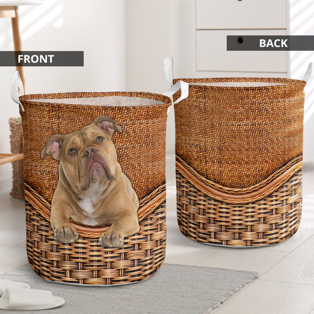 Old English Bulldog Rattan Texture Laundry Basket Dog Laundry Basket Christmas Gift For Her Home Decor 1 Old English Bulldog Rattan Texture Laundry Basket Dog Laundry Basket Christmas Gift For Her Home Decor 1