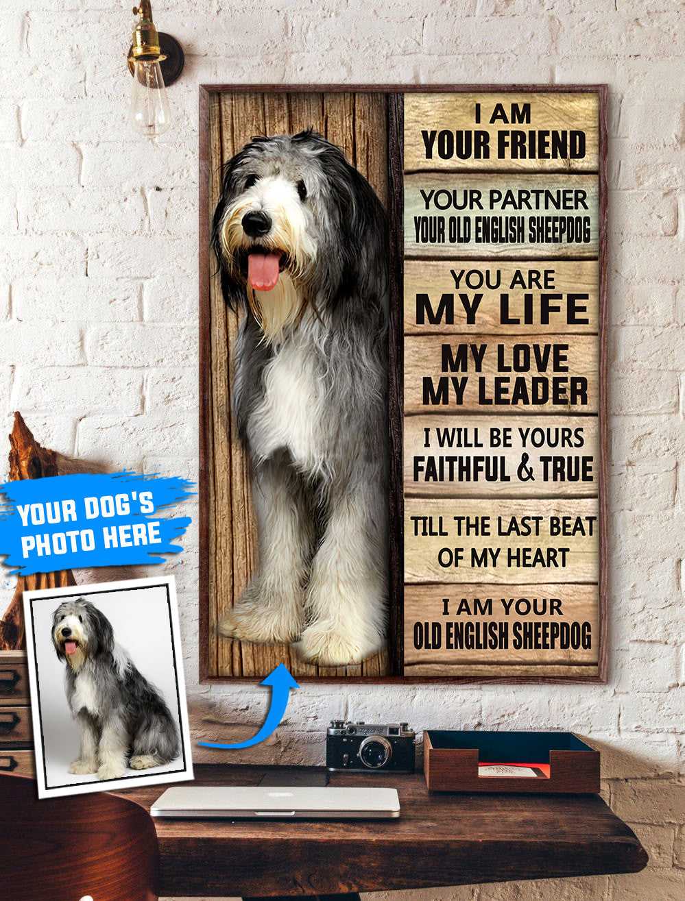 Old English Sheepdog Personalized Poster Canvas Dog Canvas Wall Art Dog Lovers Gifts For Him Or Her 1 Old English Sheepdog Personalized Poster Canvas Dog Canvas Wall Art Dog Lovers Gifts For Him Or Her 1