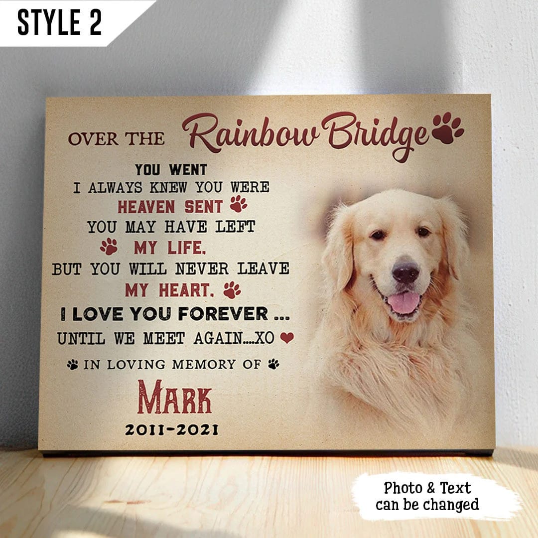 Over The Rainbow Bridge Dog Horizontal Canvas Wall Art Canvas Gifts for Dog Mom 1