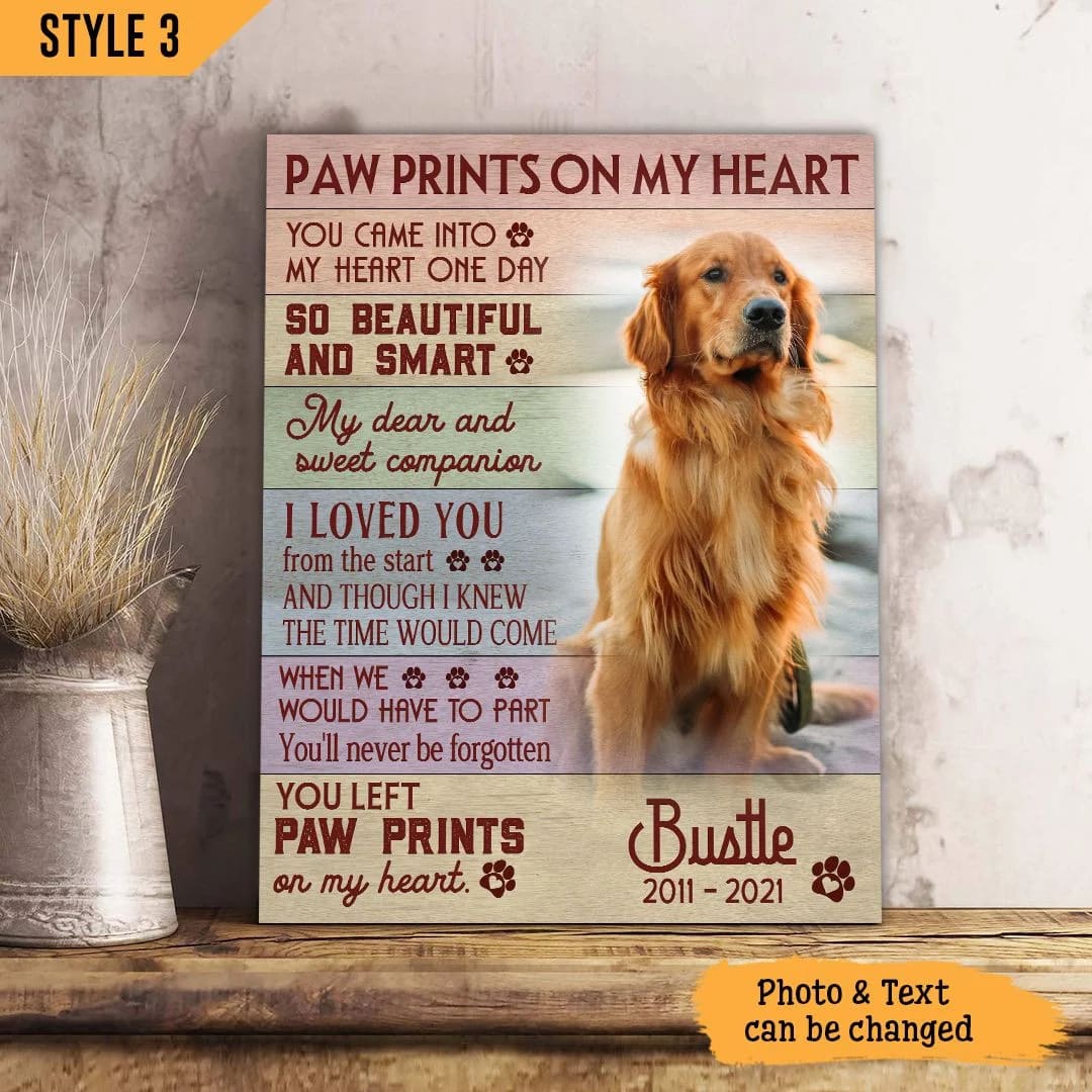 Paw Prints On My Heart Dog Vertical Canvas Wall Art Canvas Gifts for Dog Mom 1 Paw Prints On My Heart Dog Vertical Canvas Wall Art Canvas Gifts for Dog Mom 1