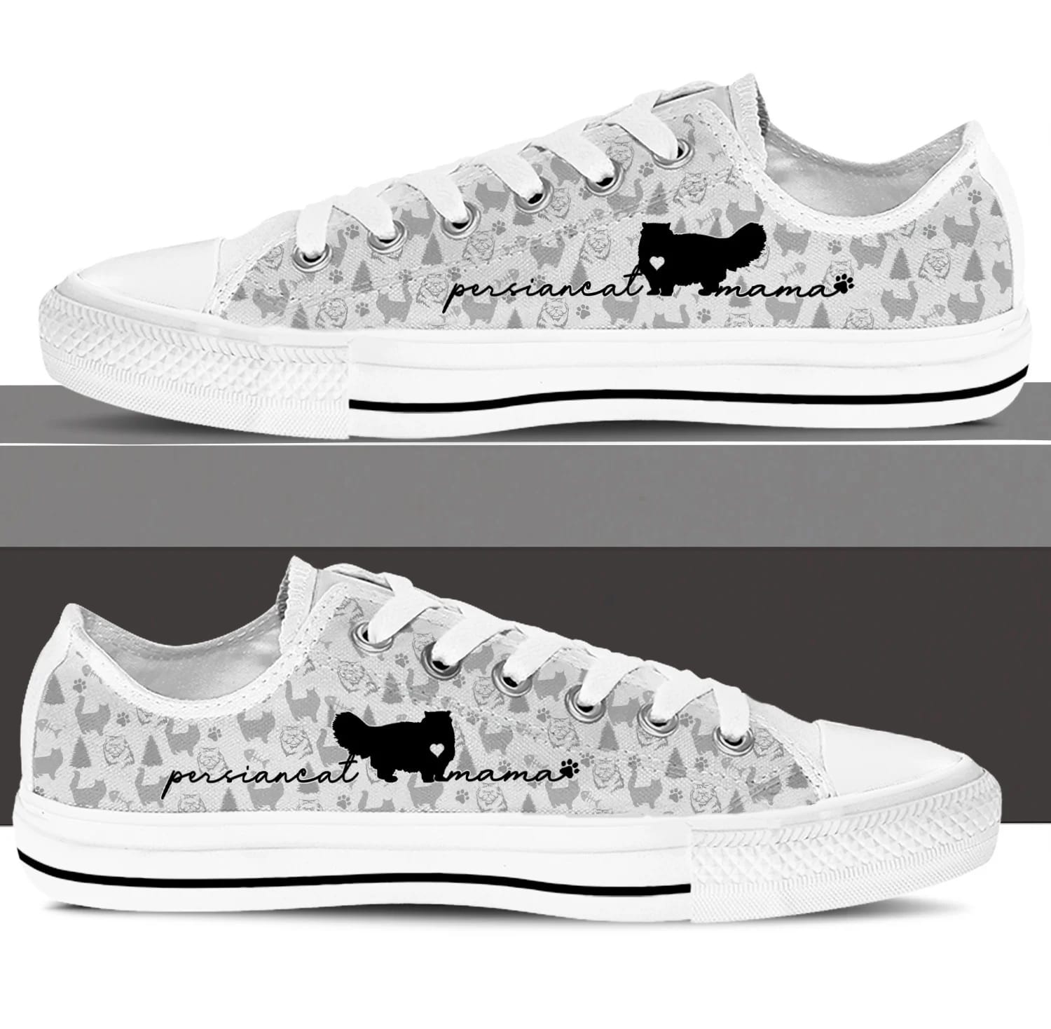 Persian Cat Low Top Shoes Cat Walking Shoes Men Women Cat Memorial Gift 3