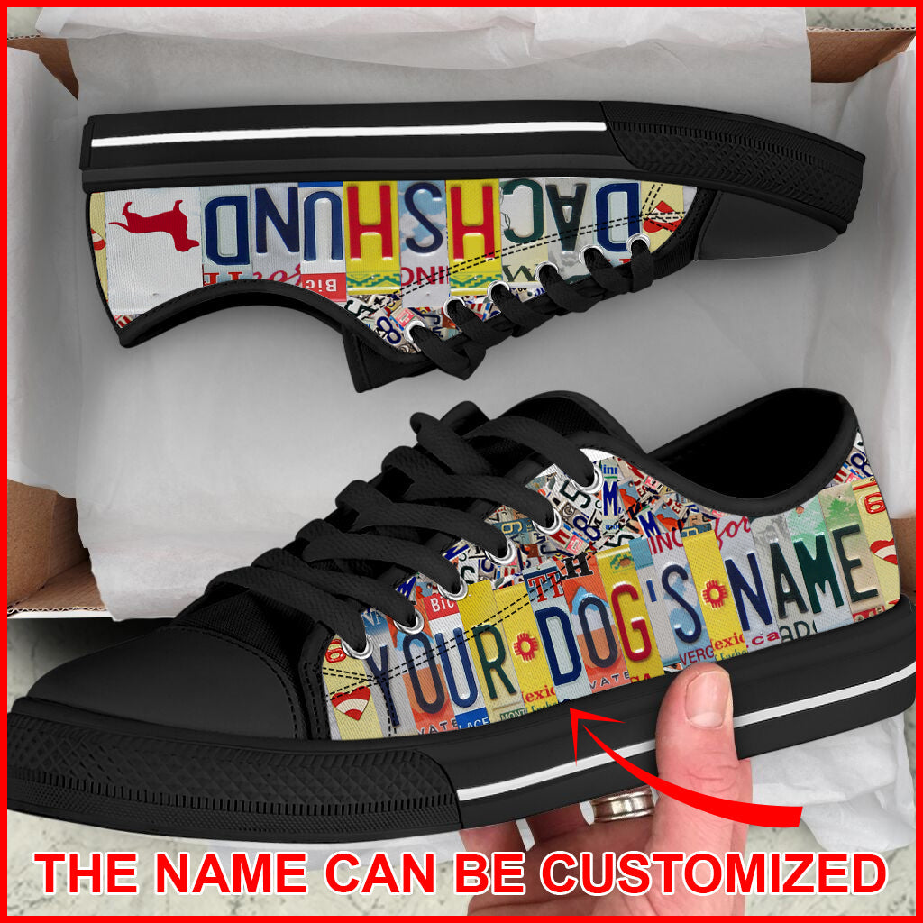Personalized Dachshund Dog License Plates Low Top Sneaker Sneaker For Dog Walking Best Shoes For Dog Lover 2 Personalized Dachshund Dog License Plates Low Top Sneaker Sneaker For Dog Walking Best Shoes For Dog Lover 2