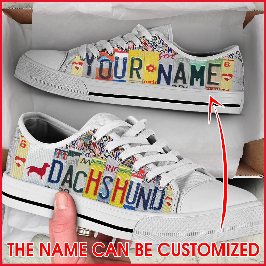 Personalized Dachshund License Plates Low Top Sneaker Dog Walking Shoes Men Women Best Shoes For Dog Lover 1 Personalized Dachshund License Plates Low Top Sneaker Dog Walking Shoes Men Women Best Shoes For Dog Lover 1