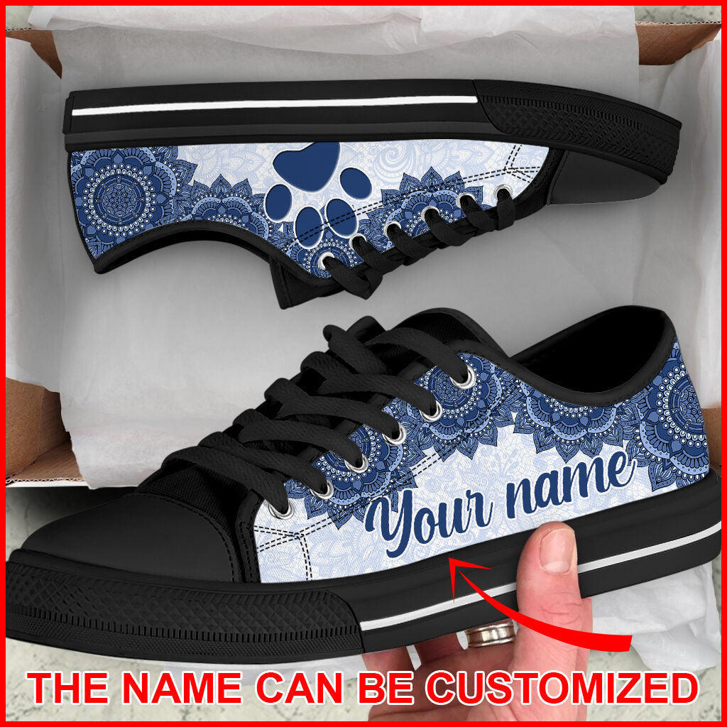 Personalized Dog Paw Custom Mandala Luxury Low Top Sneaker Sneaker For Dog Walking Best Shoes For Dog Mom 2