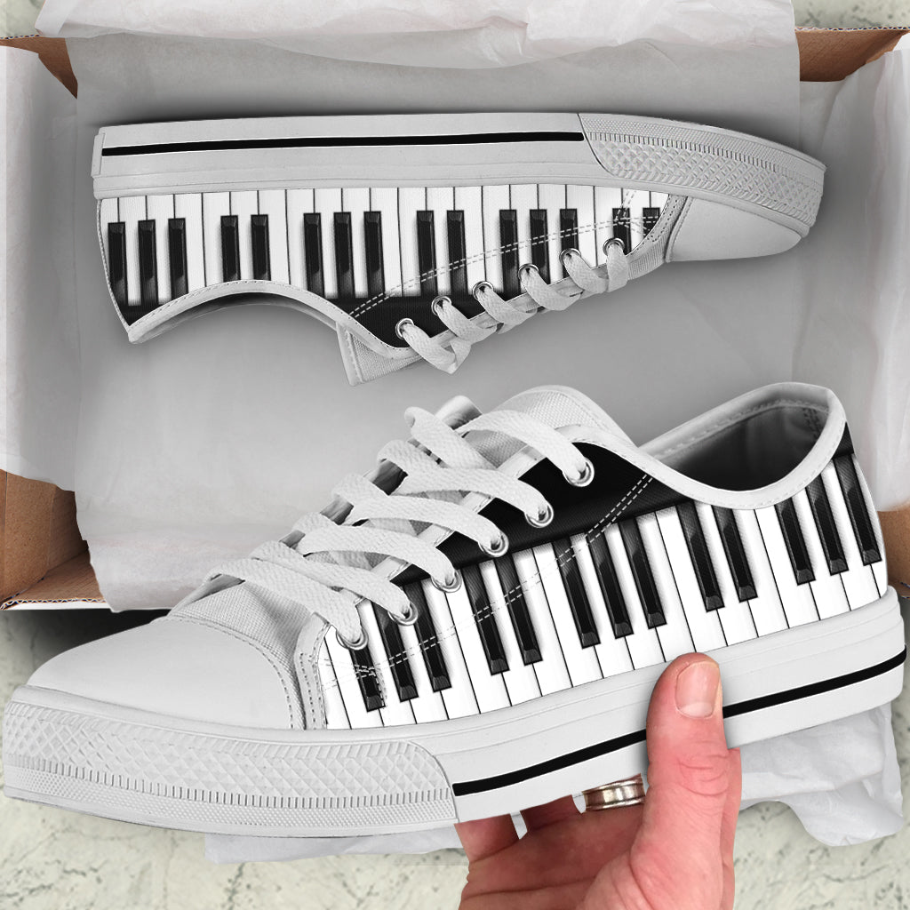Piano Shortcut Low Top Music Fashion Shoes Gift Comfortable Walking Lightweight Casual Shoes Malalan 1