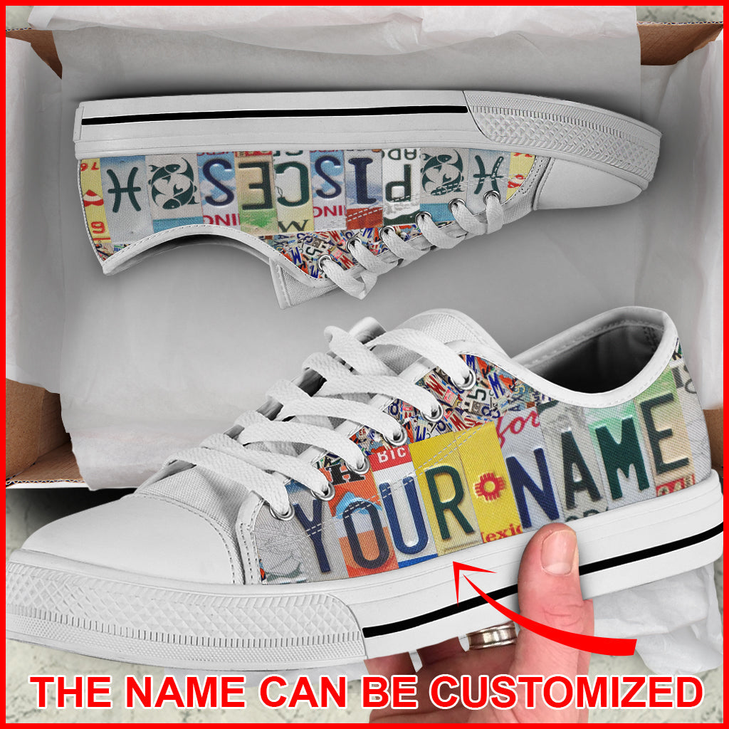 Pisces License Plates Custom Name Low Top Pisces Zodiac Sign Pisces Horoscope Lowtop Casual Shoes Gift For Adults 1 Pisces License Plates Custom Name Low Top Pisces Zodiac Sign Pisces Horoscope Lowtop Casual Shoes Gift For Adults 1