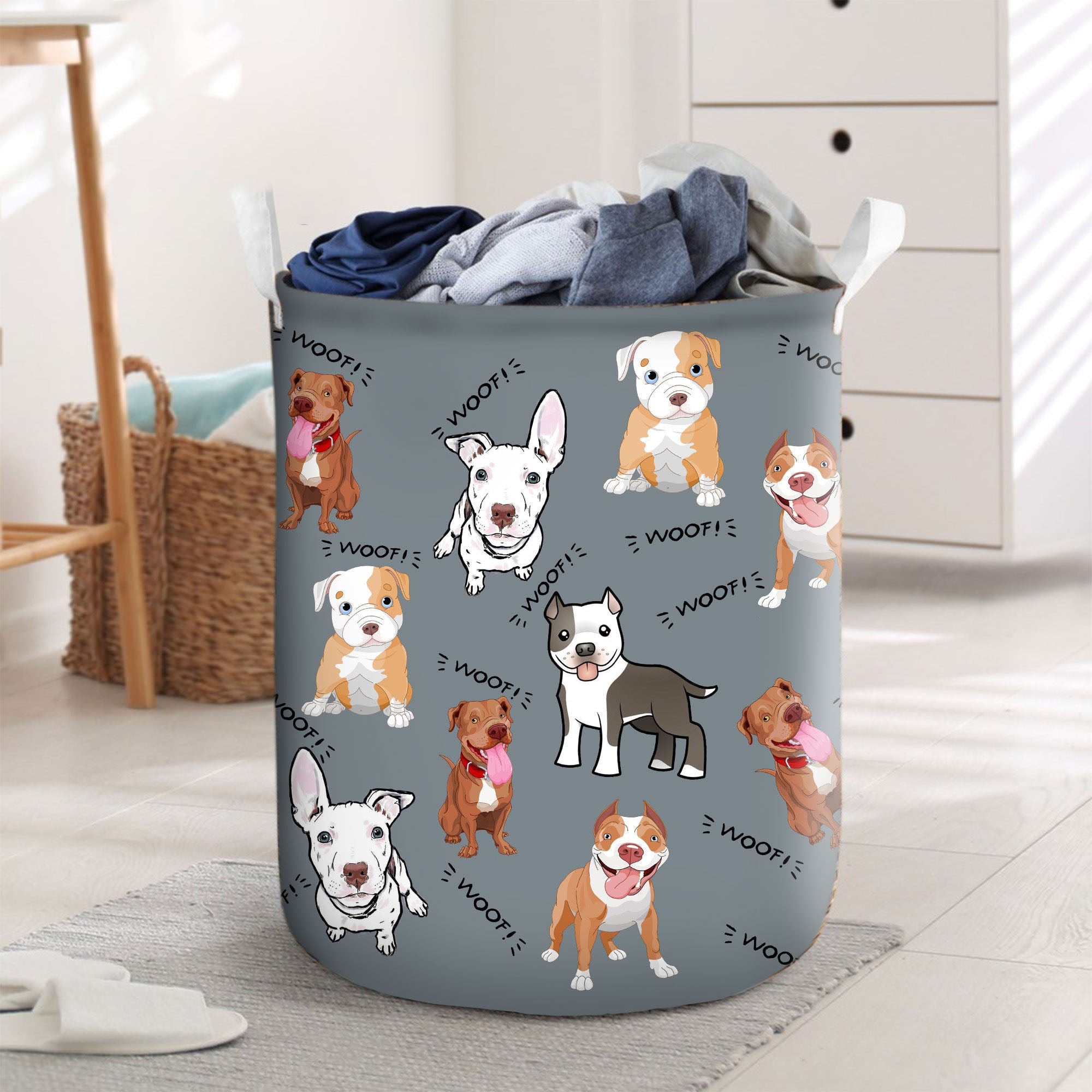 Pit Bull Laundry Basket Dog Laundry Basket Christmas Gift Storage Basket Dog Memorial Gift 1
