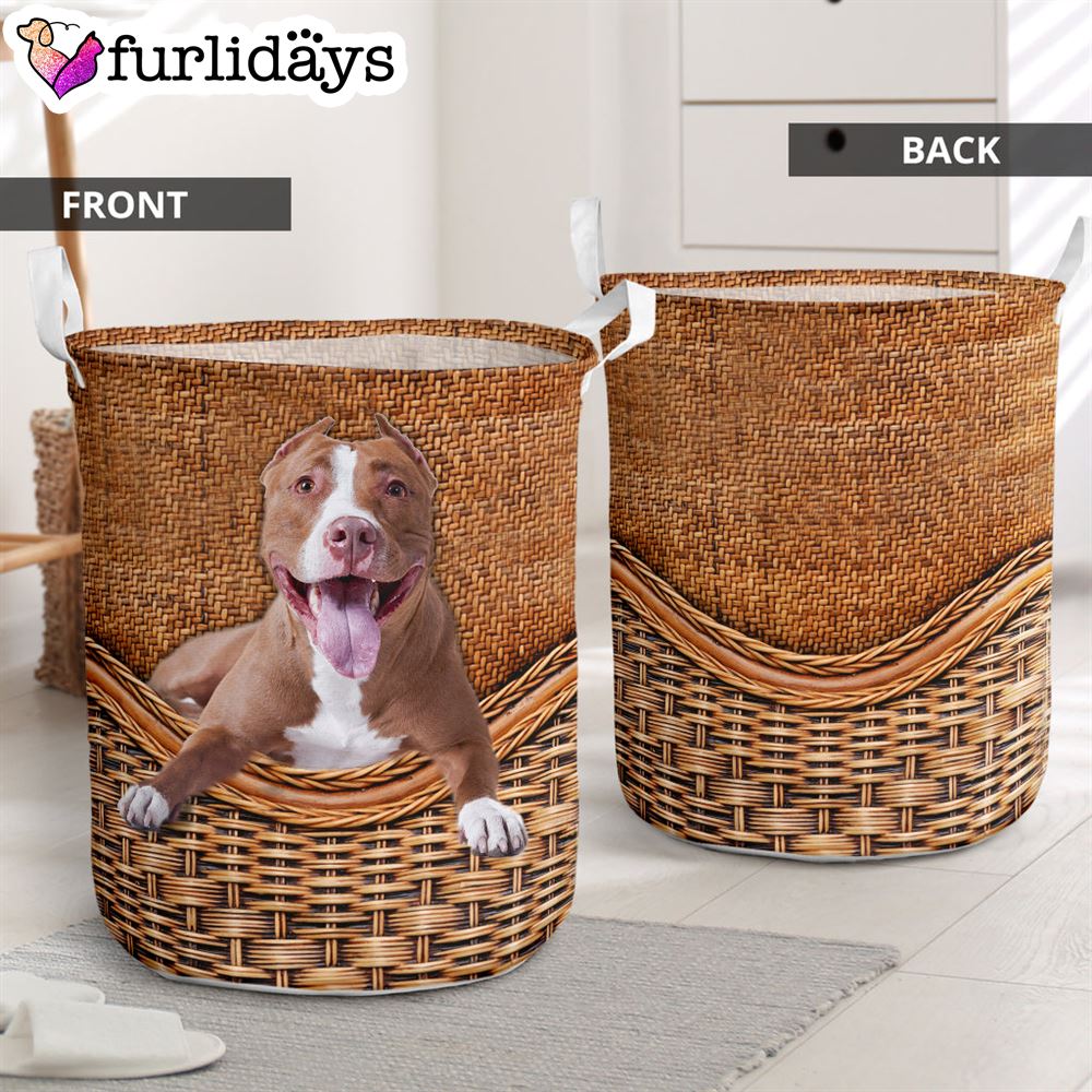 Pitbull Rattan Texture Laundry Basket Dog Laundry Basket Christmas Gift For Her Home Decor 1 Pitbull Rattan Texture Laundry Basket Dog Laundry Basket Christmas Gift For Her Home Decor 1
