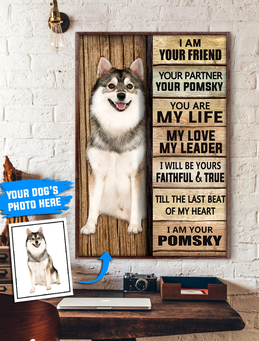 Pomsky Personalized Poster Canvas Dog Canvas Wall Art Dog Lovers Gifts For Him Or Her 1