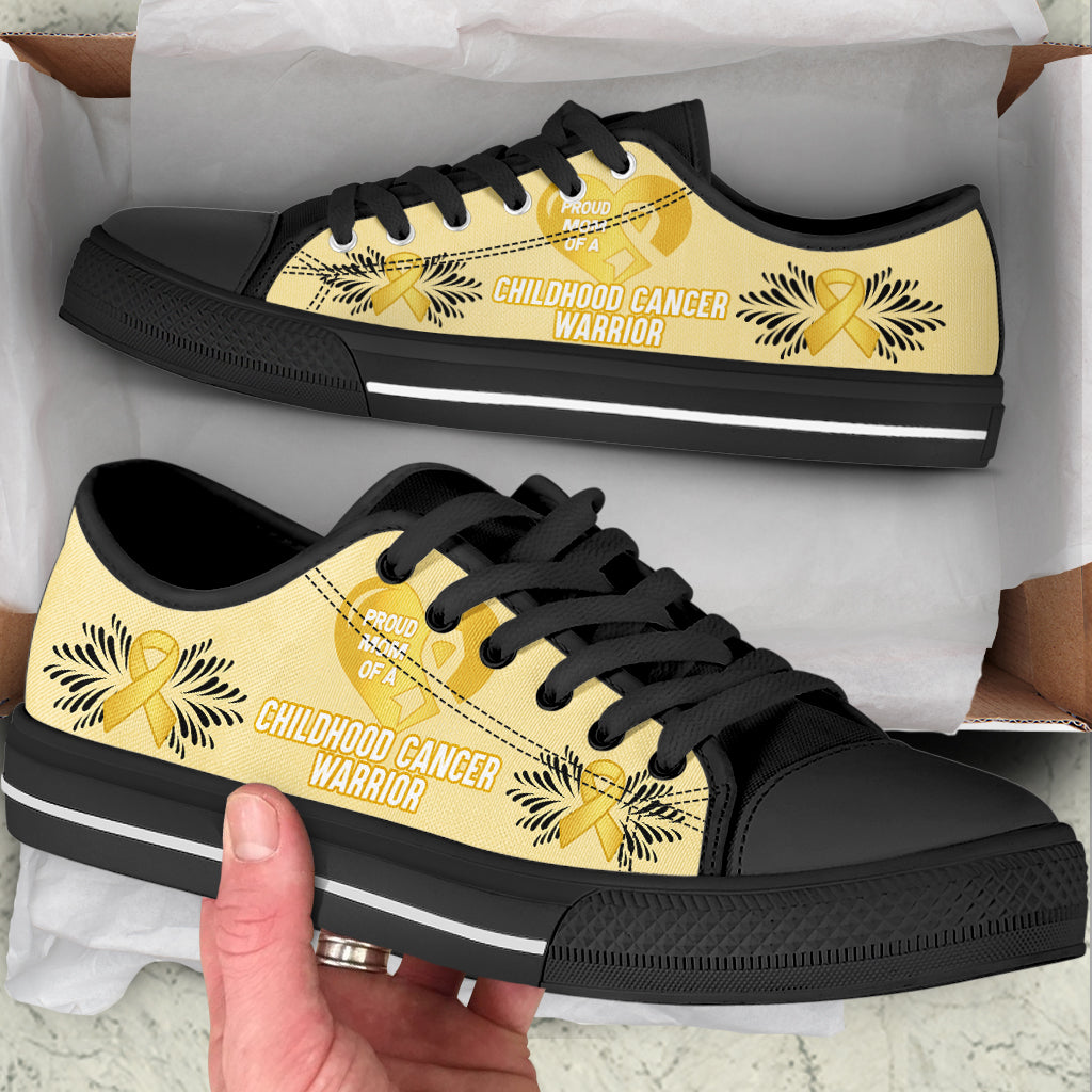 Proud Mom Of Childhood Cancer Warrior Low Top Shoes Best Gift For Men And Women 2 Proud Mom Of Childhood Cancer Warrior Low Top Shoes Best Gift For Men And Women 2