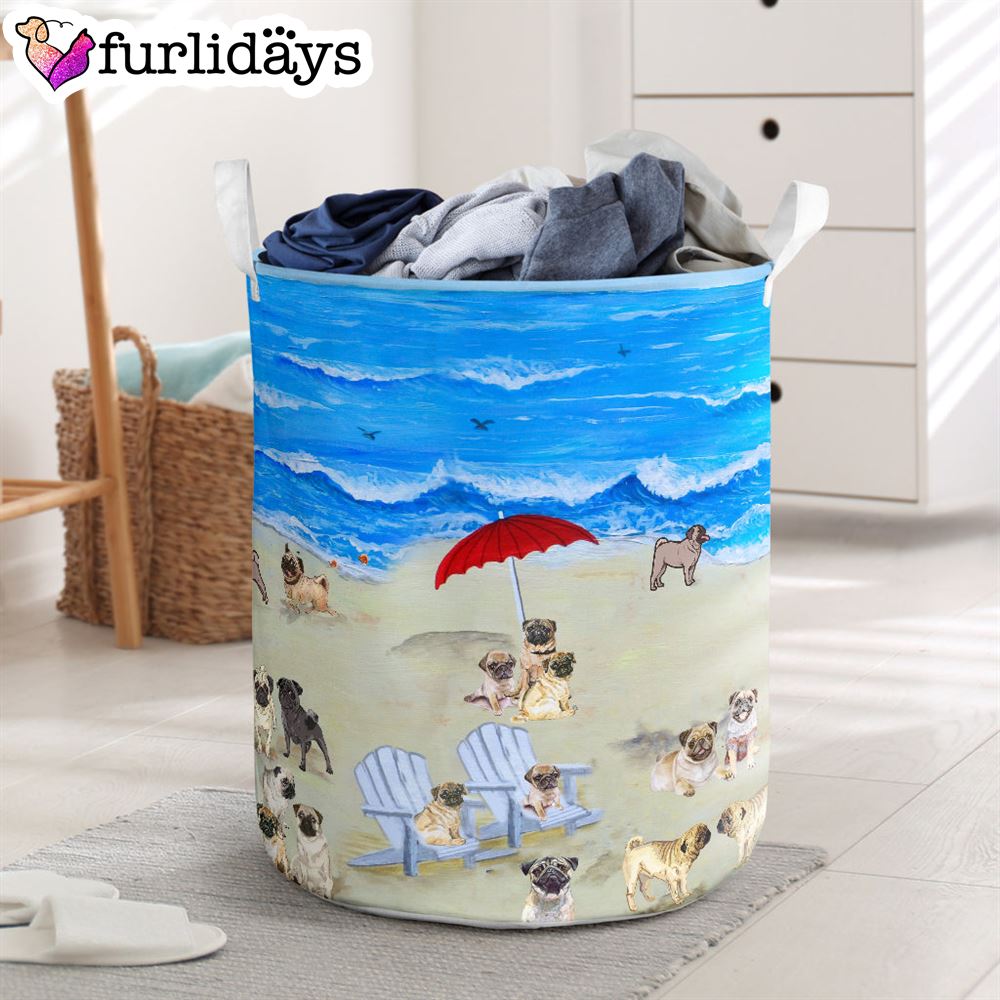 Pug In Beach Laundry Basket Dog Laundry Basket Christmas Gift For Her Home Decor 1 Pug In Beach Laundry Basket Dog Laundry Basket Christmas Gift For Her Home Decor 1