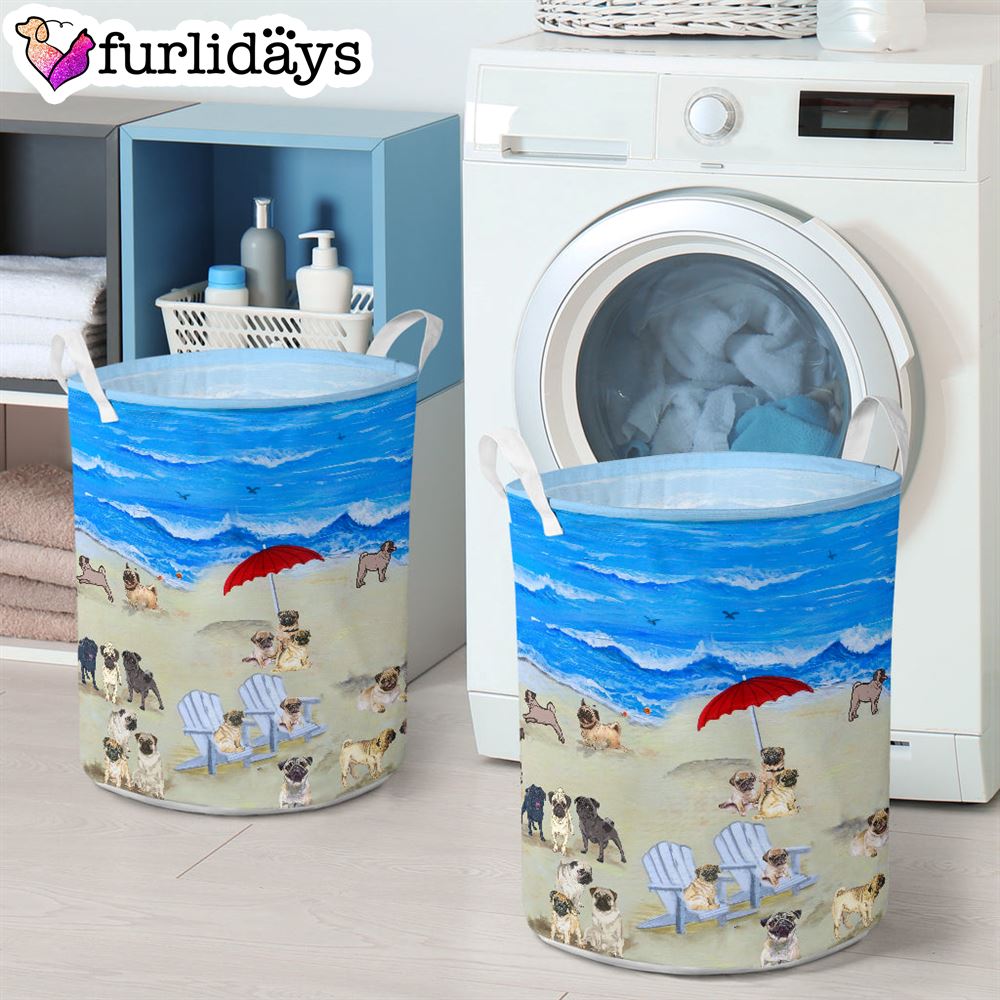Pug In Beach Laundry Basket Dog Laundry Basket Christmas Gift For Her Home Decor 4 Pug In Beach Laundry Basket Dog Laundry Basket Christmas Gift For Her Home Decor 4