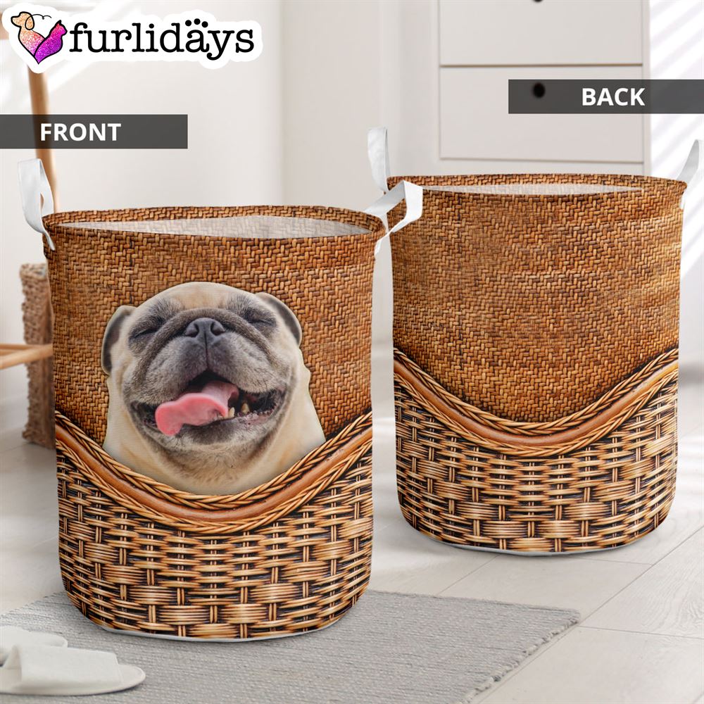 Pug Rattan Texture Laundry Basket Christmas Gift Storage Basket Dog Memorial Gift 1 Pug Rattan Texture Laundry Basket Christmas Gift Storage Basket Dog Memorial Gift 1