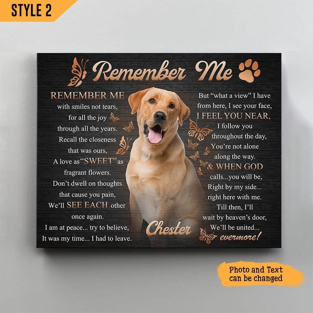 Remember Me With Smiles Not Tears Dog Horizontal Canvas Poster Poster To Print Dog Memorial Gift 1 Remember Me With Smiles Not Tears Dog Horizontal Canvas Poster Poster To Print Dog Memorial Gift 1