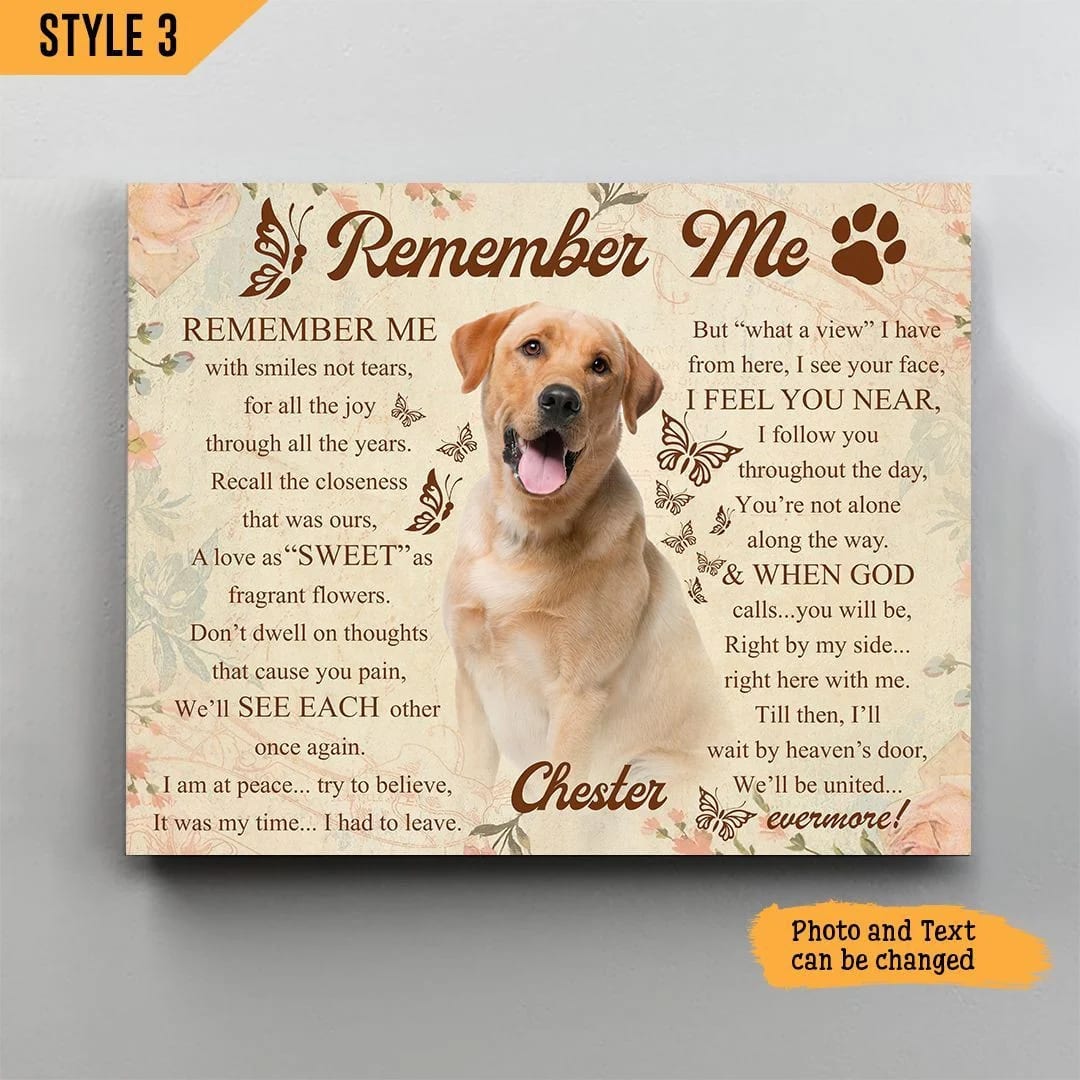 Remember Me With Smiles Not Tears Dog Horizontal Canvas Poster Poster To Print Gifts for Dog Mom 1 Remember Me With Smiles Not Tears Dog Horizontal Canvas Poster Poster To Print Gifts for Dog Mom 1