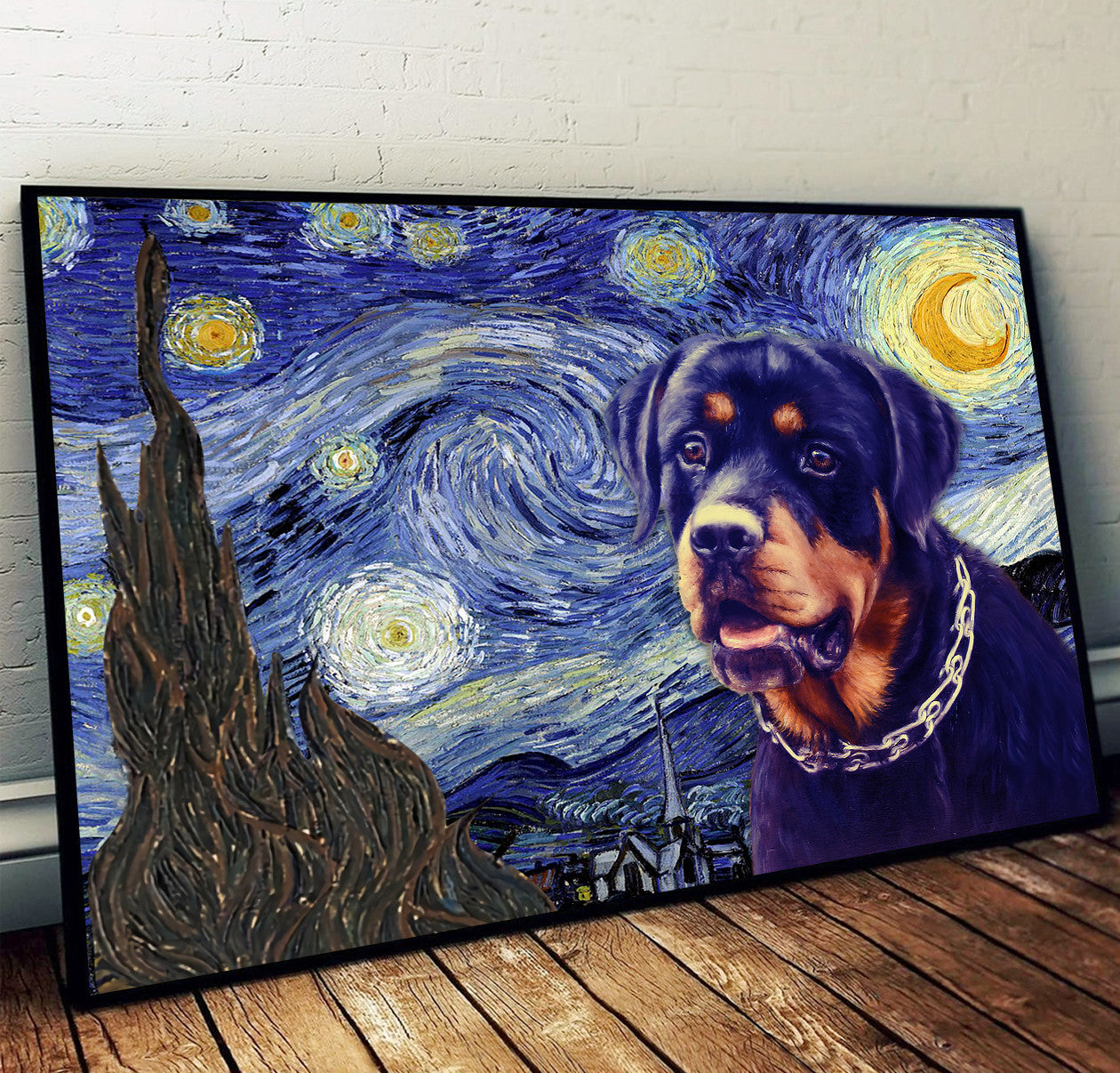 Rottweiler Poster Matte Canvas Dog Wall Art Prints Painting On Canvas 1