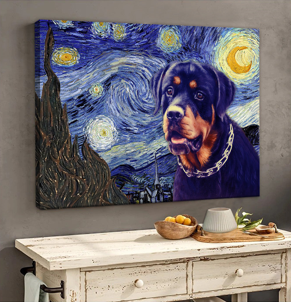 Rottweiler Poster Matte Canvas Dog Wall Art Prints Painting On Canvas 2