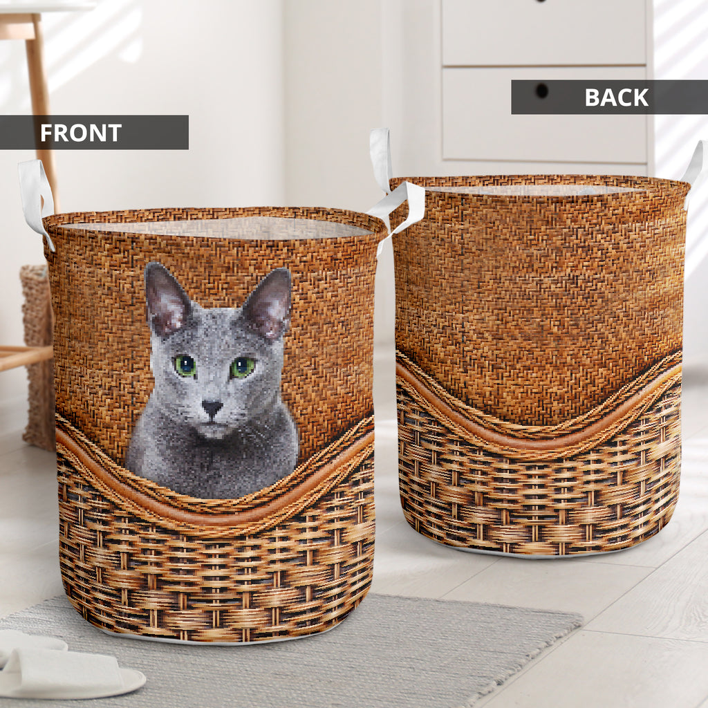 Russian Blue Cat Rattan Texture Laundry Basket Cat Laundry Basket Mother Gift Gift For Cat Lovers 1 Russian Blue Cat Rattan Texture Laundry Basket Cat Laundry Basket Mother Gift Gift For Cat Lovers 1