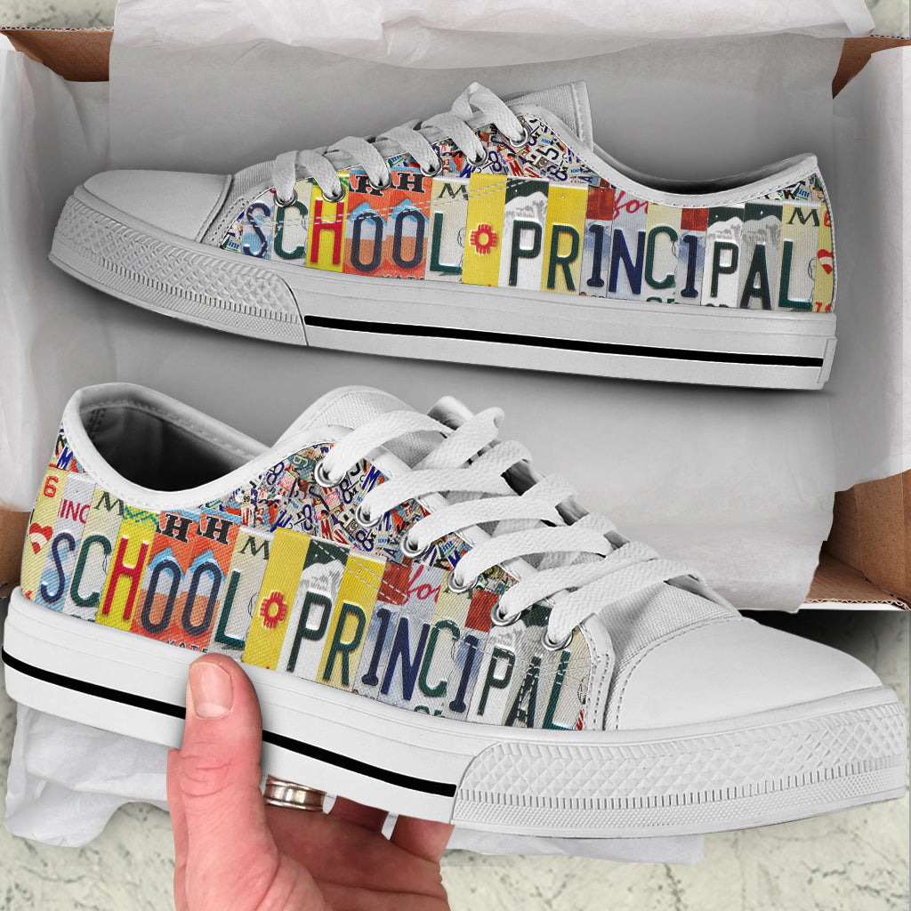 School Principal License Plates Low Top Shoes Best Gift For Teacher School Shoes Malalan Sneaker For Walking 1 School Principal License Plates Low Top Shoes Best Gift For Teacher School Shoes Malalan Sneaker For Walking 1