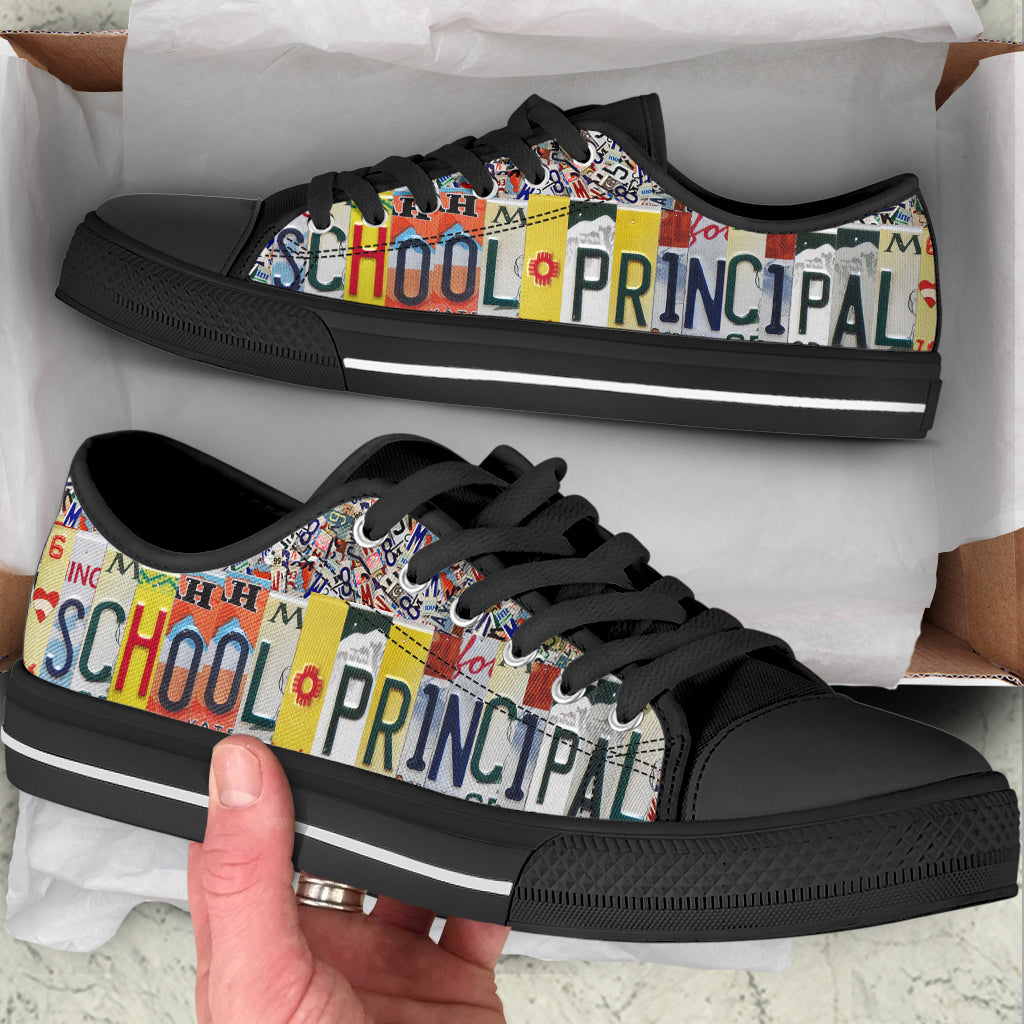 School Principal License Plates Low Top Shoes Best Gift For Teacher School Shoes Malalan Sneaker For Walking 2 School Principal License Plates Low Top Shoes Best Gift For Teacher School Shoes Malalan Sneaker For Walking 2