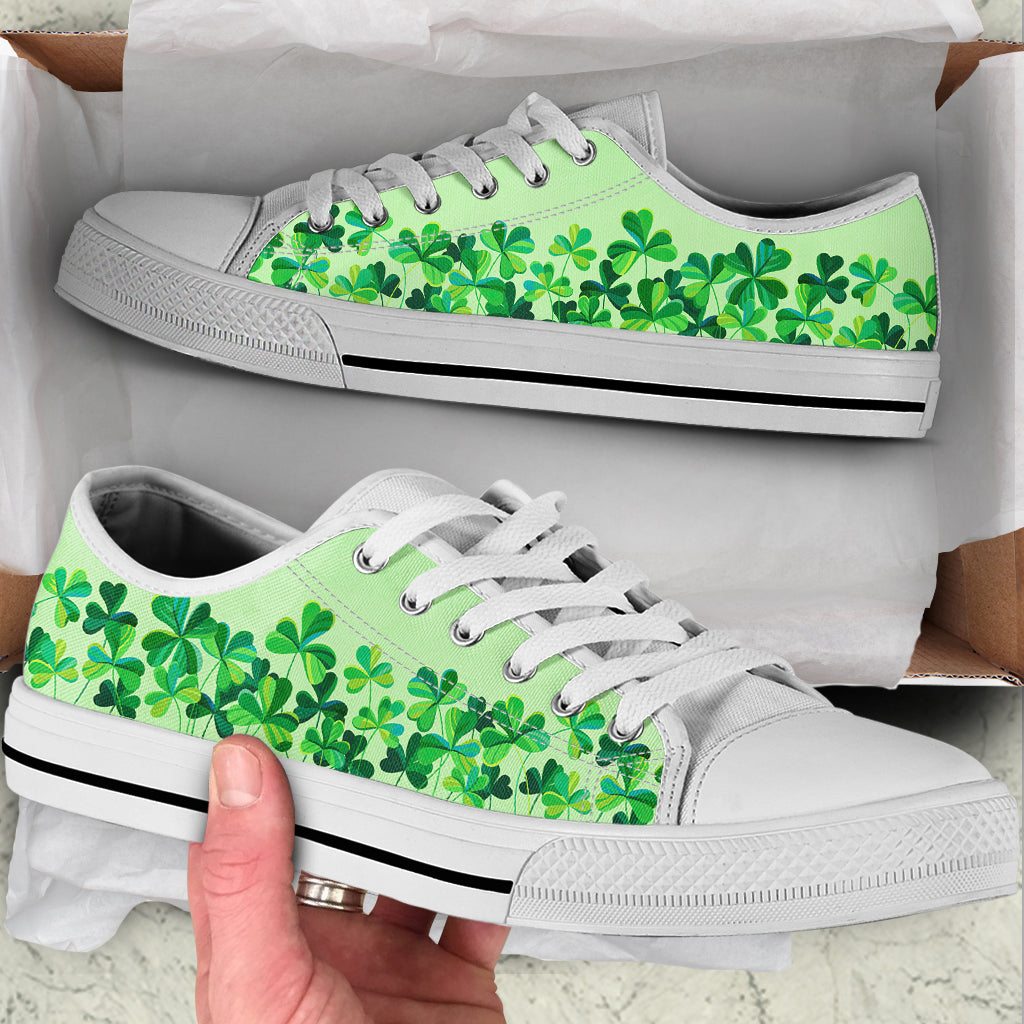 Shamrock Clover Low Top Shoes Canvas Print Fashion Comfortable Lowtop Casual Shoes Gift For Adults Irish Gift St.Patrick s Day 1