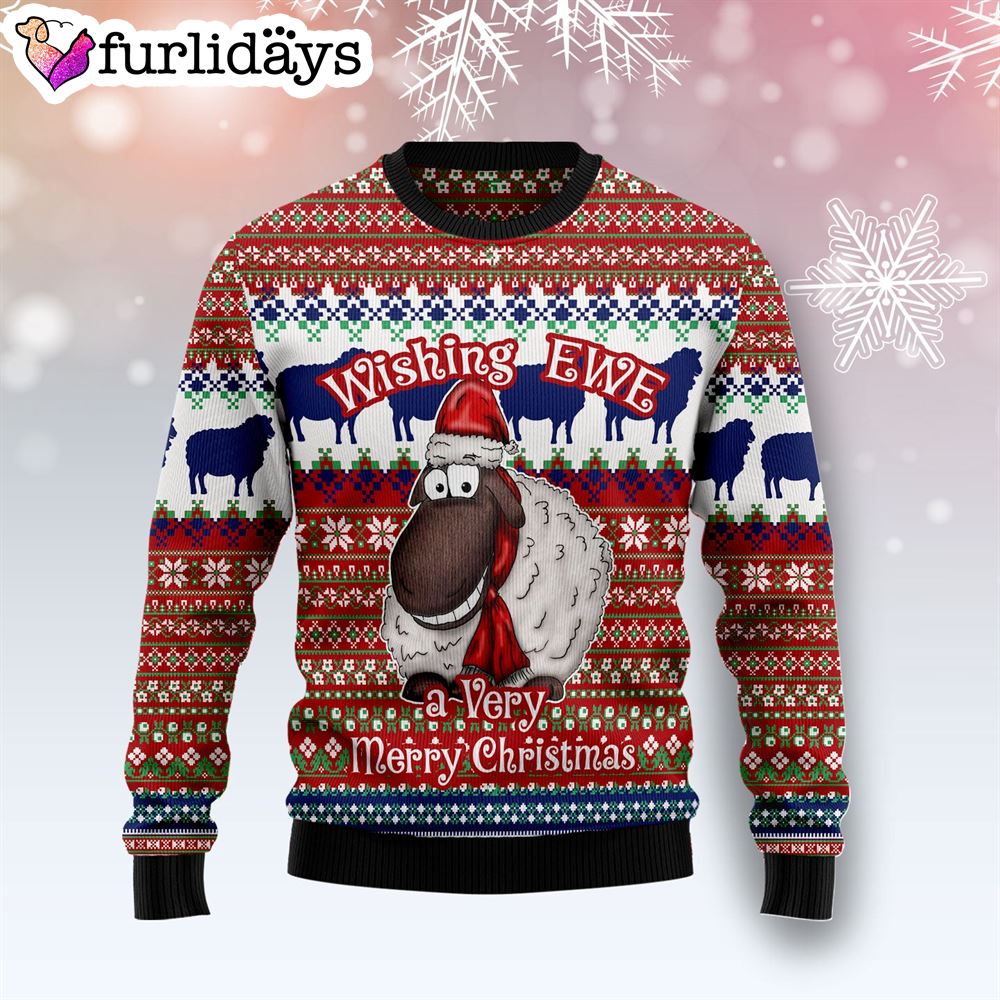 Sheep Wishing Ewe Ugly Christmas Sweater Gift For Pet Lovers Unisex Crewneck Sweater 1 Sheep Wishing Ewe Ugly Christmas Sweater Gift For Pet Lovers Unisex Crewneck Sweater 1