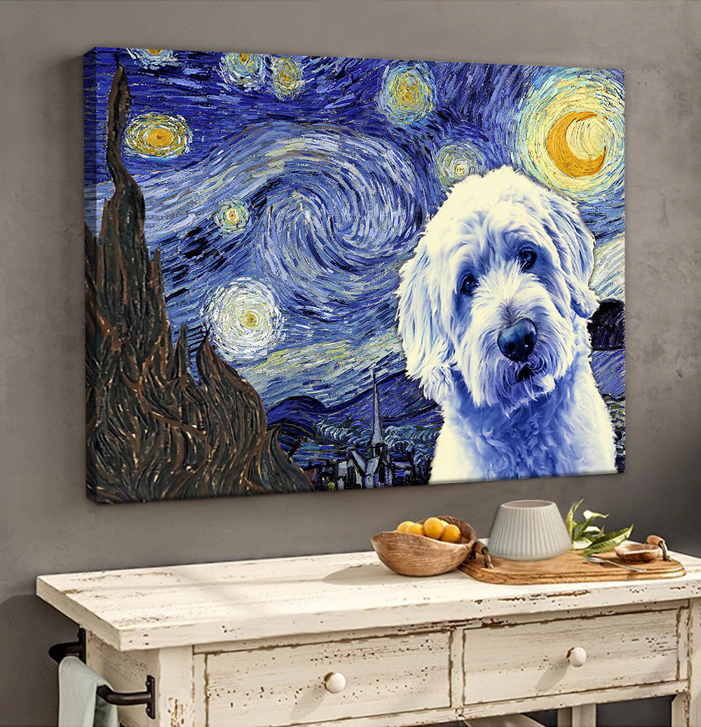 Shepadoodle Poster Matte Canvas Dog Wall Art Prints Painting On Canvas 2